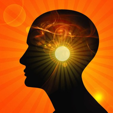  insan kafası, soyut - 3d resimde arka plan