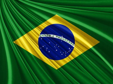 Brezilya bayrağı ve soyut - 3d resimde arka plan    