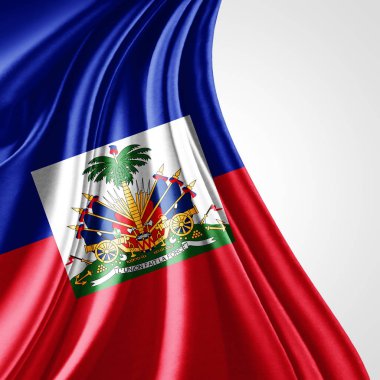 Beyaz arka plan - 3d çizim, metin kopyalama yeri olan Haiti bayrak 