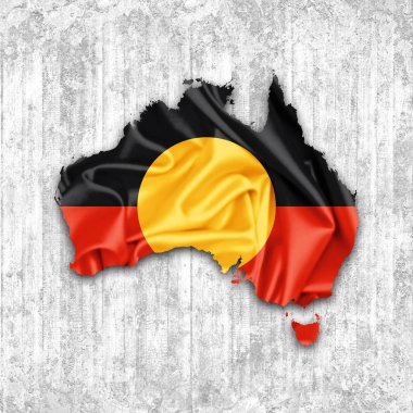 Aborjin Avustralya bayrağı ile kopya alanı metin - 3d çizim için    