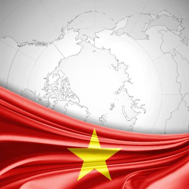 Vietnam bayrağı ile kopya alanı metin - 3d çizim için    
