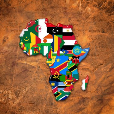 Afrika kıtası bayraklardan yapılmış, Illustration 