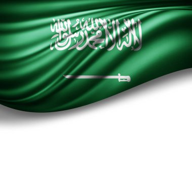 Suudi Arabistan bayrağı ile kopya alanı metin - 3d çizim için    