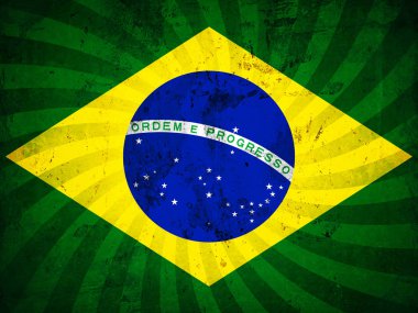Brezilya bayrağı ve soyut - 3d resimde arka plan    