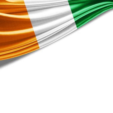 Vory sahil metninizle beyaz arka plan - 3d illüstrasyon kopya alanı olan bayrağı 