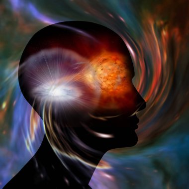  insan kafası, soyut - 3d resimde arka plan