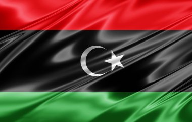 Libya bayrağı ile kopya alanı metin - 3d çizim için    