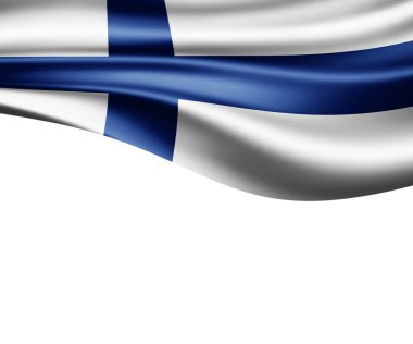 Finlandiya bayrağı ile kopya alanı metin - 3d çizim için    