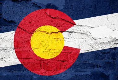 Colorado bayrağı eski duvar doku - 3d çizim üzerinde boyalı