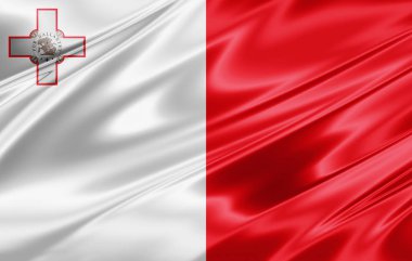 Malta bayrağı ile kopya alanı metin - 3d çizim için    