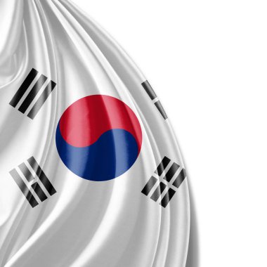Flag of   south korea  with copy space for your text on  white background - 3D illustration   