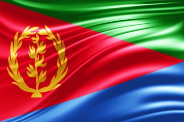 Eritre bayrakla kopya alanı metin - 3d çizim için    