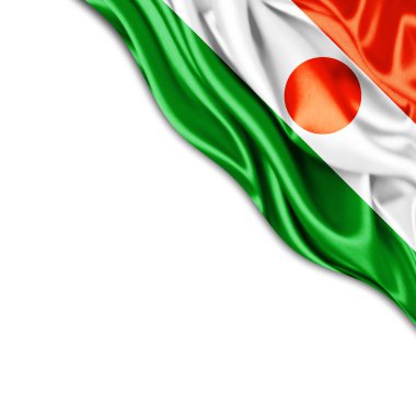 Nijer bayrağı ile kopya alanı metin - 3d çizim için    