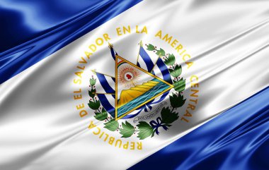 El Salvador bayrakla kopya alanı metin - 3d çizim için    