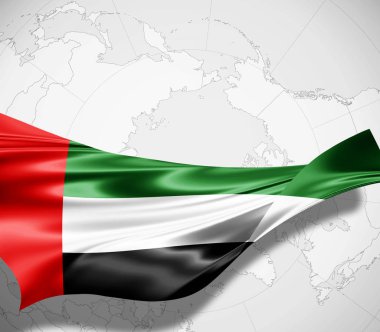 Birleşik Arap Emirlikleri bayrağı ile kopya alanı metin - 3d çizim için    