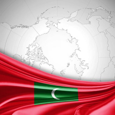 Maldivler bayrağı ile kopya alanı metin - 3d çizim için    