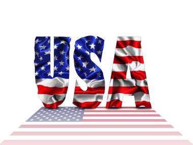 Metin veya görüntüler için kopya alanı ile ABD metin ile Amerika bayrağı Haritası 