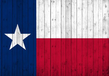 Texas bayrağı, metin veya görüntüler için kopya alanı ile ahşap arka plan 