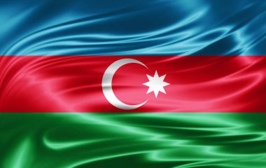 Azerbaycan bayrağı ile kopya alanı metin - 3d çizim için    