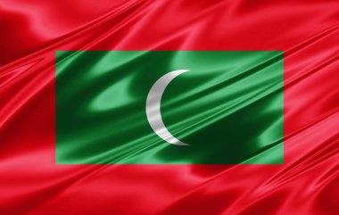 Maldivler bayrağı ile kopya alanı metin - 3d çizim için    