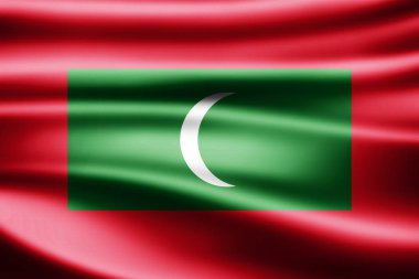 Maldivler bayrağı ile kopya alanı metin - 3d çizim için    