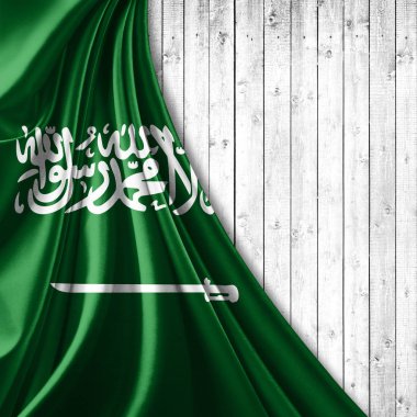 Suudi Arabistan bayrağı ile kopya alanı metin - 3d çizim için    