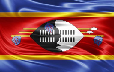 Svaziland bayrağı ile kopya alanı metin - 3d çizim için    