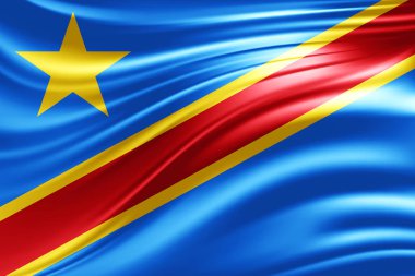 Metin - 3d çizim için kopya alanı ile Kongo Demokratik Cumhuriyeti bayrağı    