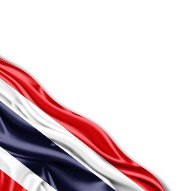 Tayland bayrağı kopya alanı metni üzerinde beyaz arka plan - 3d çizim ile   
