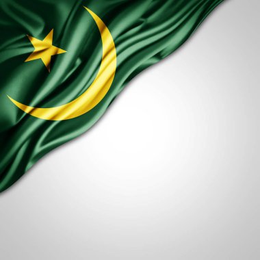 Flag of Mauritania   with copy space for your text on  white background - 3D illustration 