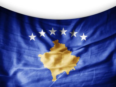 Kosova bayrağı ile kopya alanı metin - 3d çizim için    