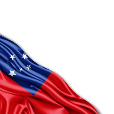Samoa bayrağı kopya alanı metni üzerinde beyaz arka plan - 3d çizim ile 