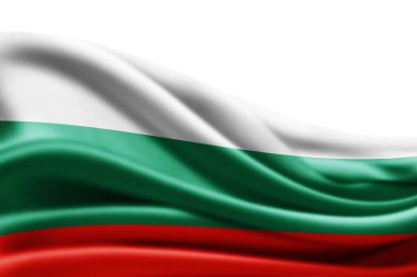 Bulgaristan bayrağı kopya alanı metni üzerinde beyaz arka plan - 3d çizim ile   