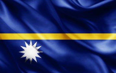 Nauru bayrağı ile kopya alanı metin - 3d çizim için    