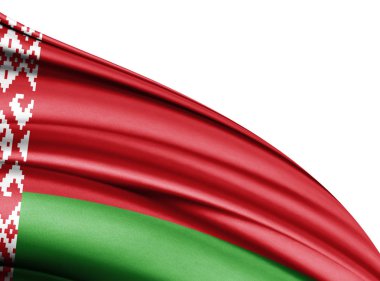 Beyaz Rusya bayrağı ile kopya alanı metin - 3d çizim için    