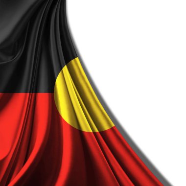 Aborjin Avustralya bayrağı ile kopya alanı metin - 3d çizim için    