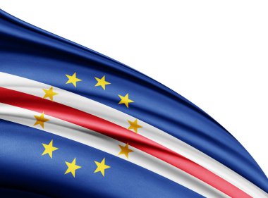 Cape Verde bayrağı ile kopya alanı metin - 3d çizim için    