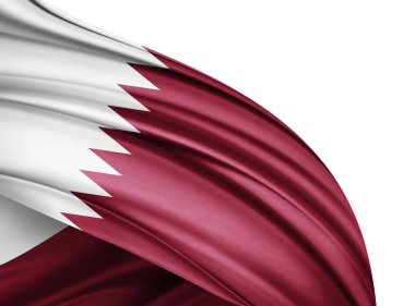 Katar bayrağı ile kopya alanı metin - 3d çizim için    