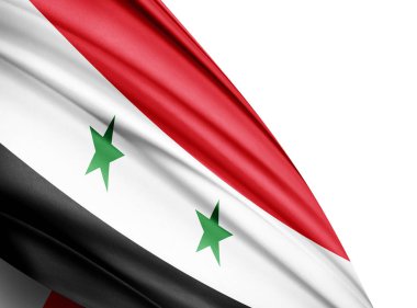 Suriye bayrağı ile kopya alanı metin - 3d çizim için    