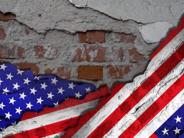 ABD bayrağı ile kopya alanı metin - 3d çizim için    