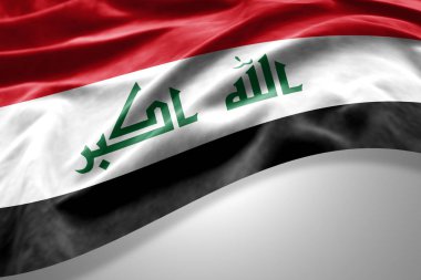 Irak bayrağı ile kopya alanı metin - 3d çizim için    