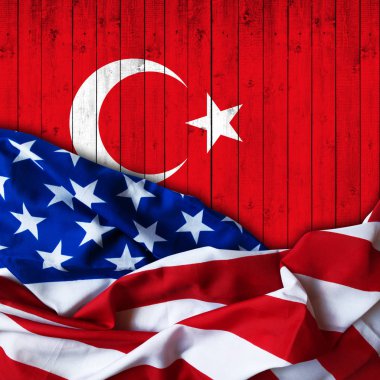 Türkiye bayrağı ve Abd bayrağı arka planı