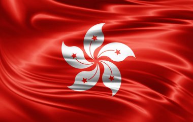 Hong Kong bayrağı ile kopya alanı metin - 3d çizim için    