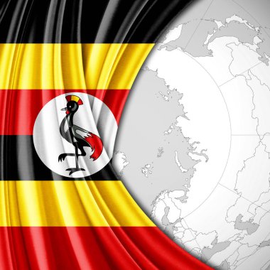 Uganda bayrağıyla kopya alanı metin - 3d çizim için    