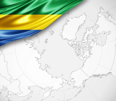 Gabon bayrağı ile kopya alanı metin - 3d çizim için    