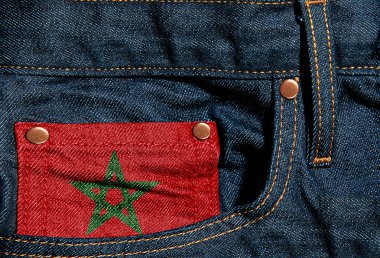   Kot pantolon - 3d çizim Fas bayrağı