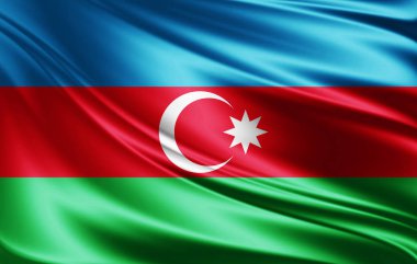 Azerbaycan bayrağı ile kopya alanı metin - 3d çizim için    