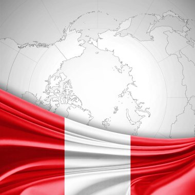 Peru bayrağı ile kopya alanı metin - 3d çizim için    