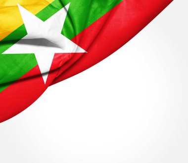 Burma bayrakla kopya alanı metin - 3d çizim için    