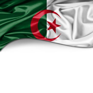 Cezayir bayrağı ile kopya alanı metin - 3d çizim için    